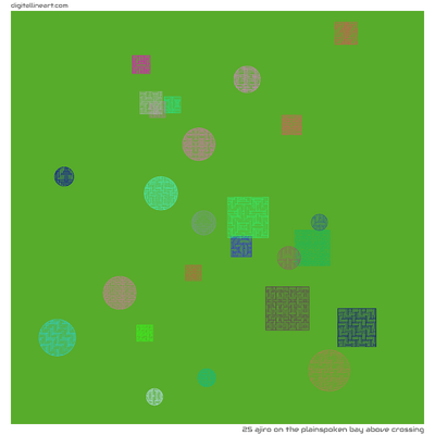 The Plainspoken Bay above Crossing — Ajiro, 25 elements
