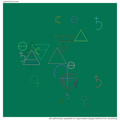 Oppressed Abyss behind the Vanishing — 26 alchemical symbols