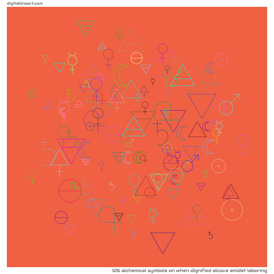 When Dignified Alcove amidst Laboring — 126 alchemical symbols