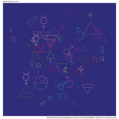 When the Steadfast Bluff on Continuing — 62 alchemical symbols