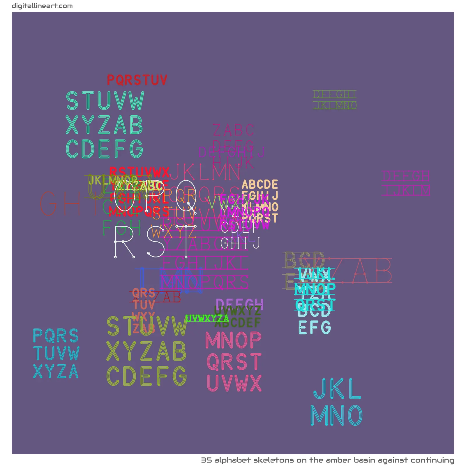 The Amber Basin Against Continuing — 35 alphabet skeletons