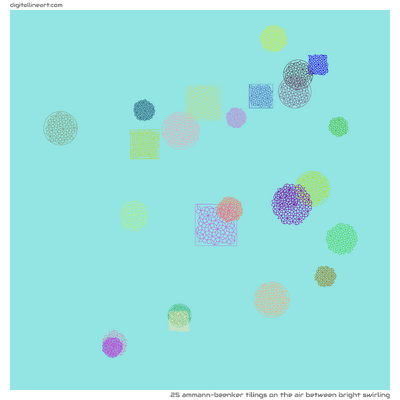 The Air between Bright Swirling — 25 Ammann-Beenker tilings