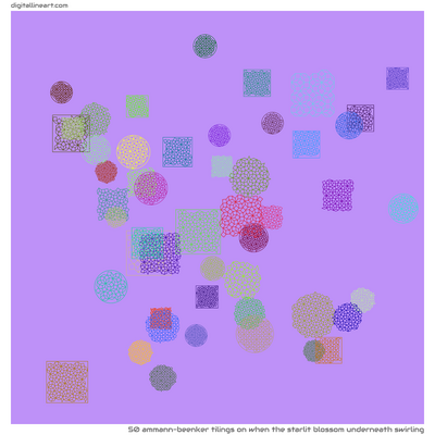 When the Starlit Blossom underneath Swirling — 50 Ammann-Beenker tilings