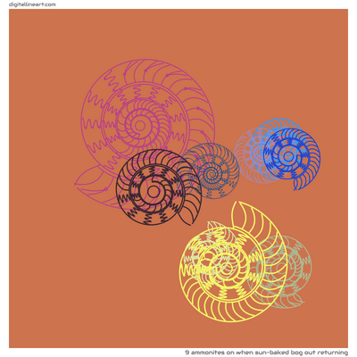 When Sun-baked Bog out Returning — 9 ammonites