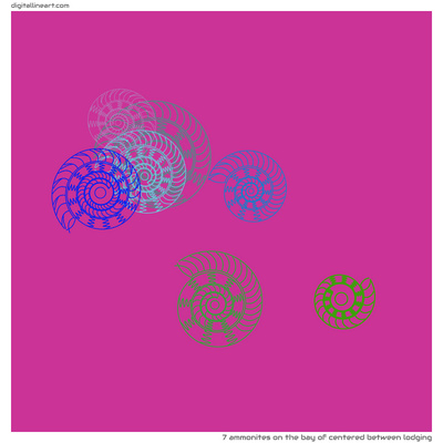 The Bay of Centered between Lodging — 7 ammonites