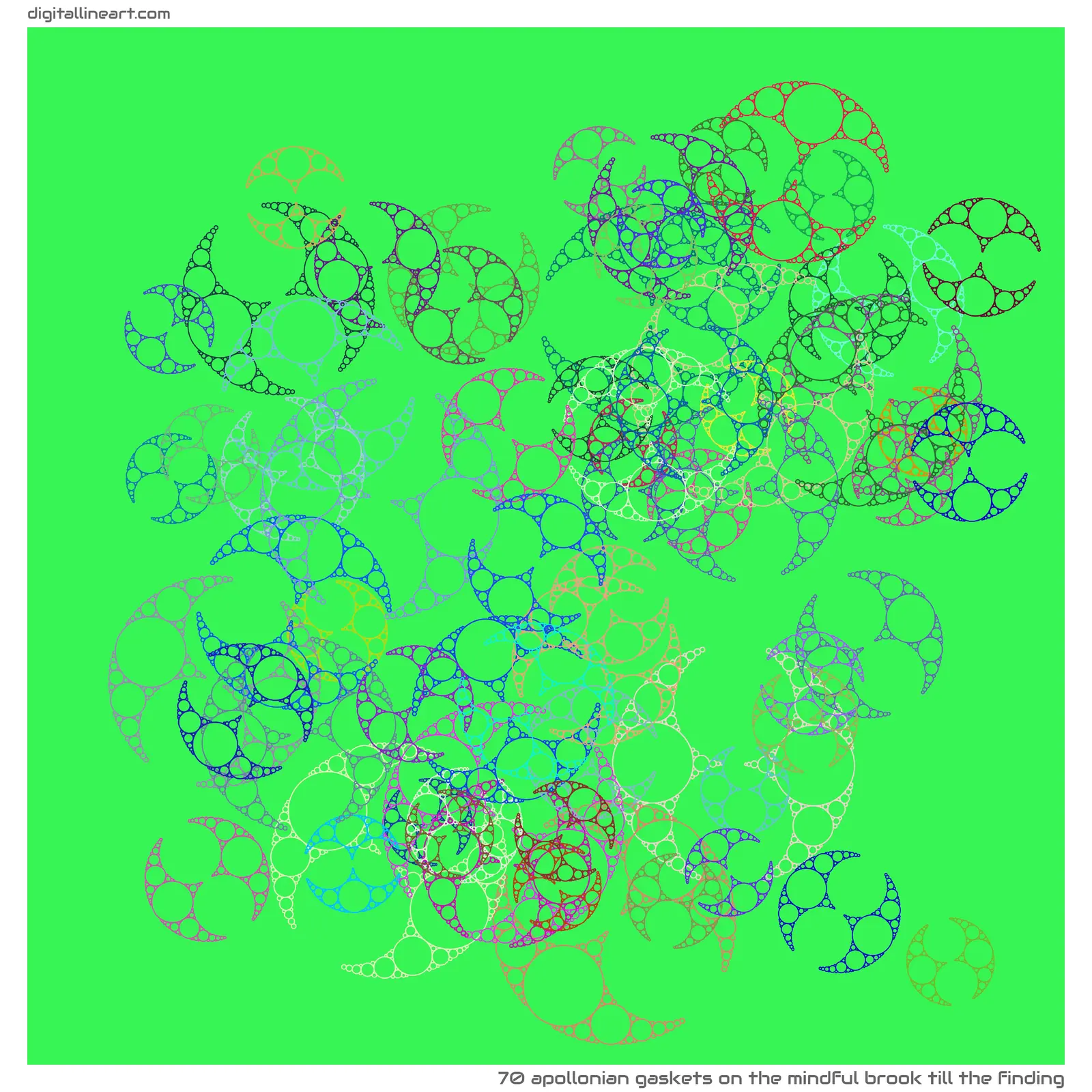 The Mindful Brook till the Finding — 70 Apollonian gaskets