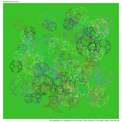 What the Alcove through Slow Mending — 116 Apollonian gaskets
