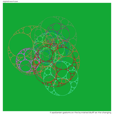 The Burnished Bluff on the Changing — 11 Apollonian gaskets