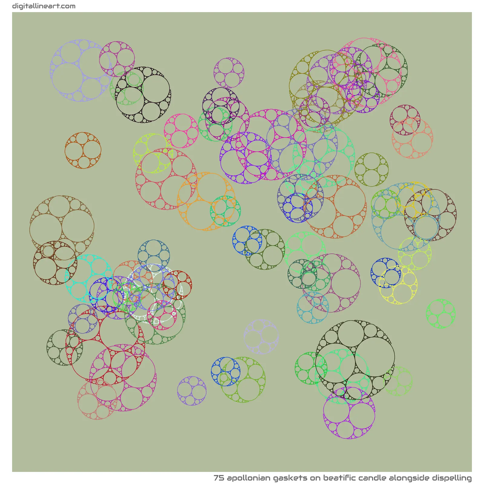 Beatific Candle alongside Dispelling — 75 Apollonian gaskets
