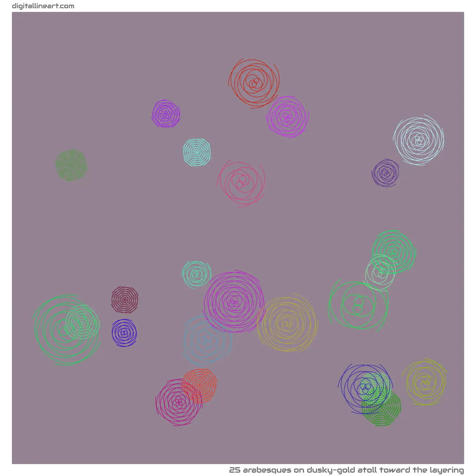Dusky-gold Atoll toward the Layering — 25 arabesques