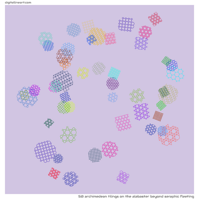 The Alabaster beyond Seraphic Fleeting — 50 Archimedean tilings