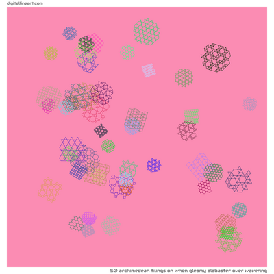When Gleamy Alabaster over Wavering — 50 Archimedean tilings