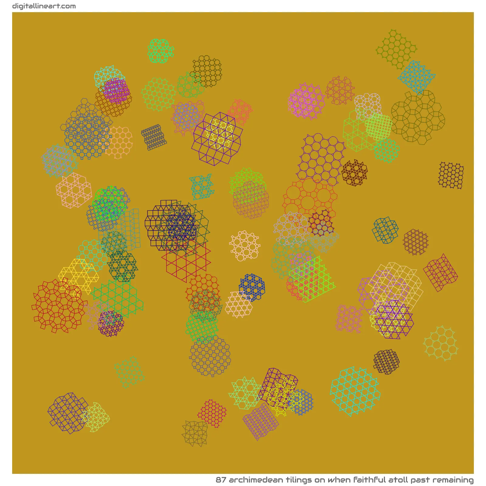 When Faithful Atoll past Remaining — 87 Archimedean tilings