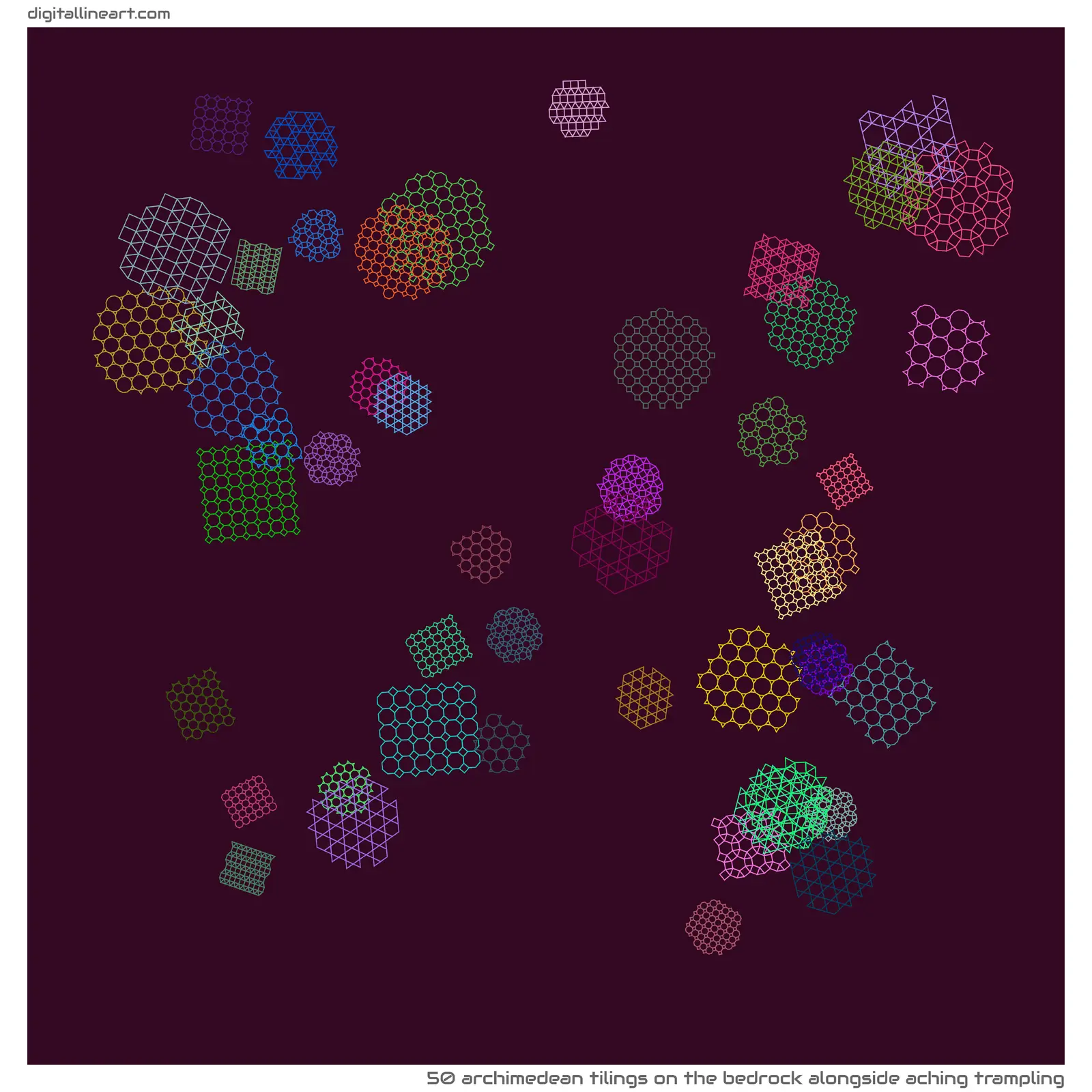 The Bedrock alongside Aching Trampling — 50 Archimedean tilings