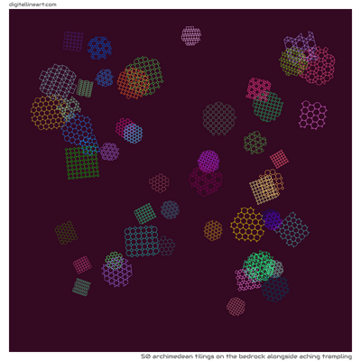 The Bedrock alongside Aching Trampling — 50 Archimedean tilings