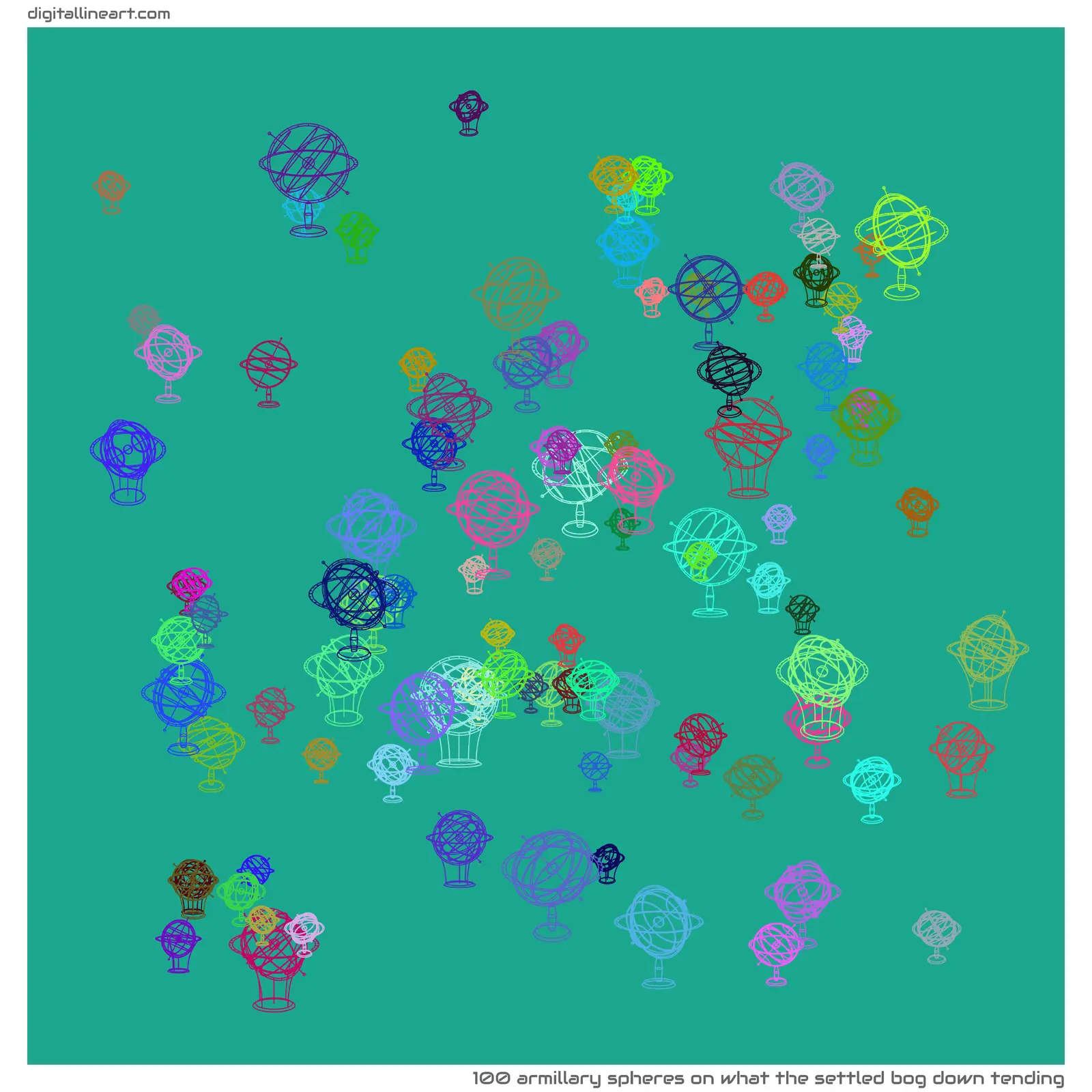 What the Settled Bog down Tending — 100 armillary spheres