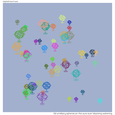 The Aura over Blooming Wakening — 53 armillary spheres