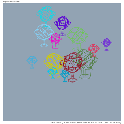 When Deliberate Alcove under Extending — 13 armillary spheres