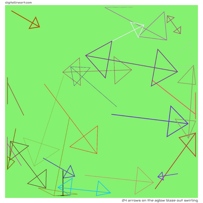 24 Arrows in The Aglow Blaze out Swirling