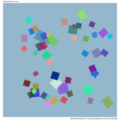 Floating Bloom out Twinkling — Asanoha, 50 elements