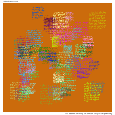 Amber Bog after Plowing — Asemic Writing, 62 elements
