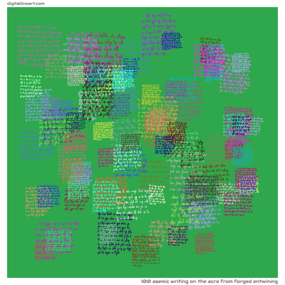 The Acre from Forged Entwining — Asemic Writing, 100 elements