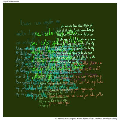 When the Stifled Carbon amid Curdling — Asemic Writing, 10 elements