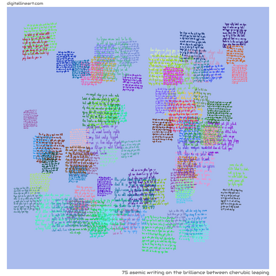 The Brilliance between Cherubic Leaping — Asemic Writing, 75 elements