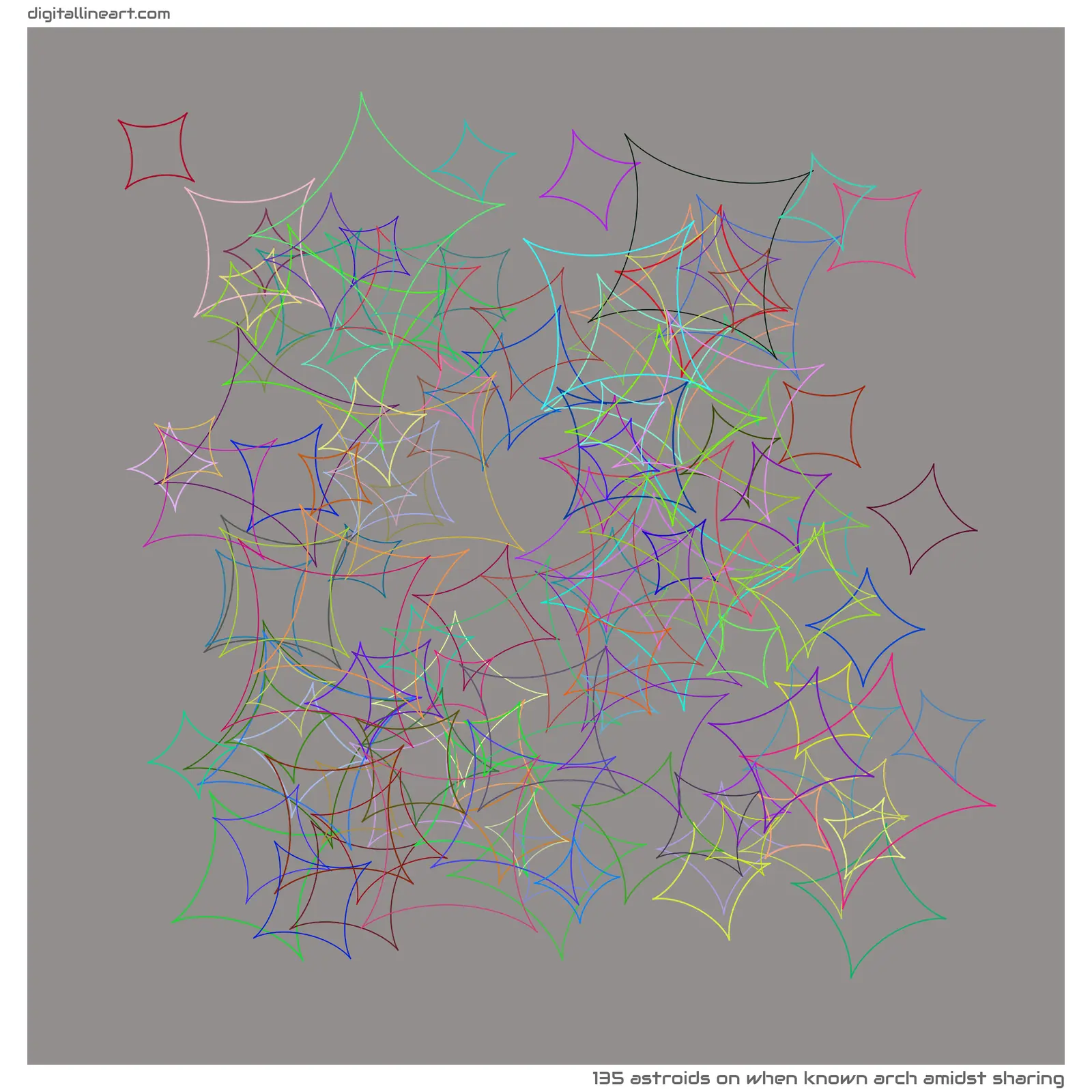 When Known Arch amidst Sharing — 135 astroids