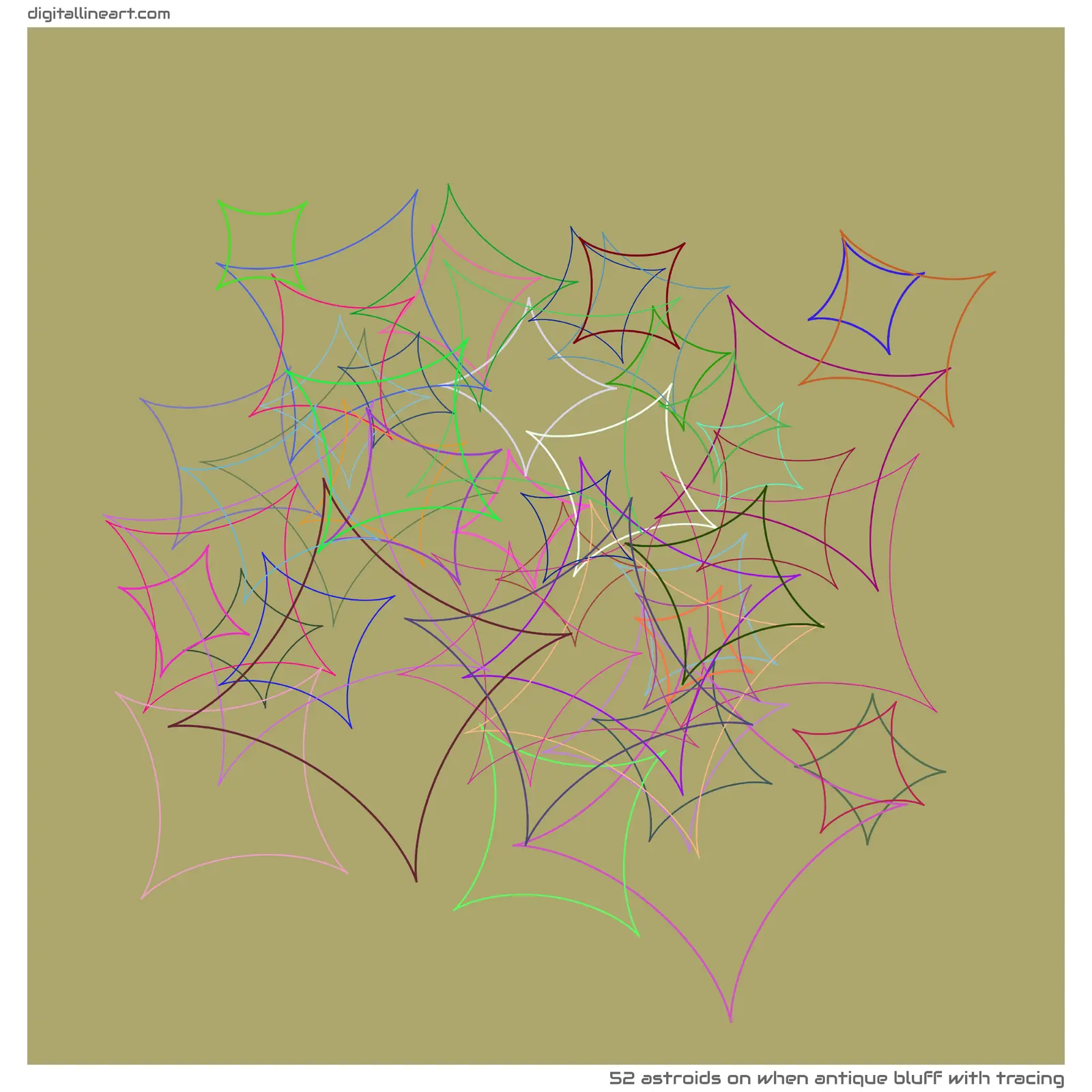 When Antique Bluff with Tracing — 52 astroids