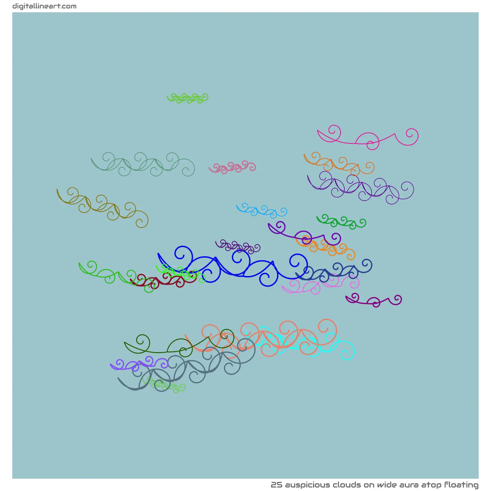 Wide Aura atop Floating — 25 auspicious clouds