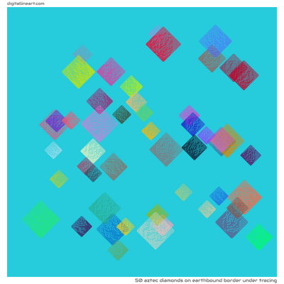 Earthbound Border under Tracing — 50 aztec diamonds