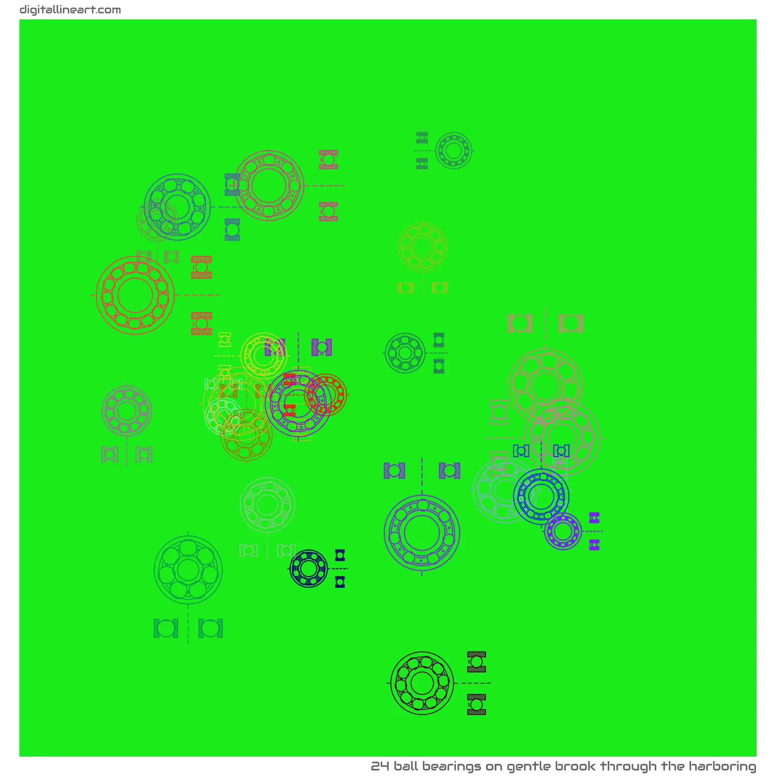 Gentle Brook through the Harboring — 24 ball bearings