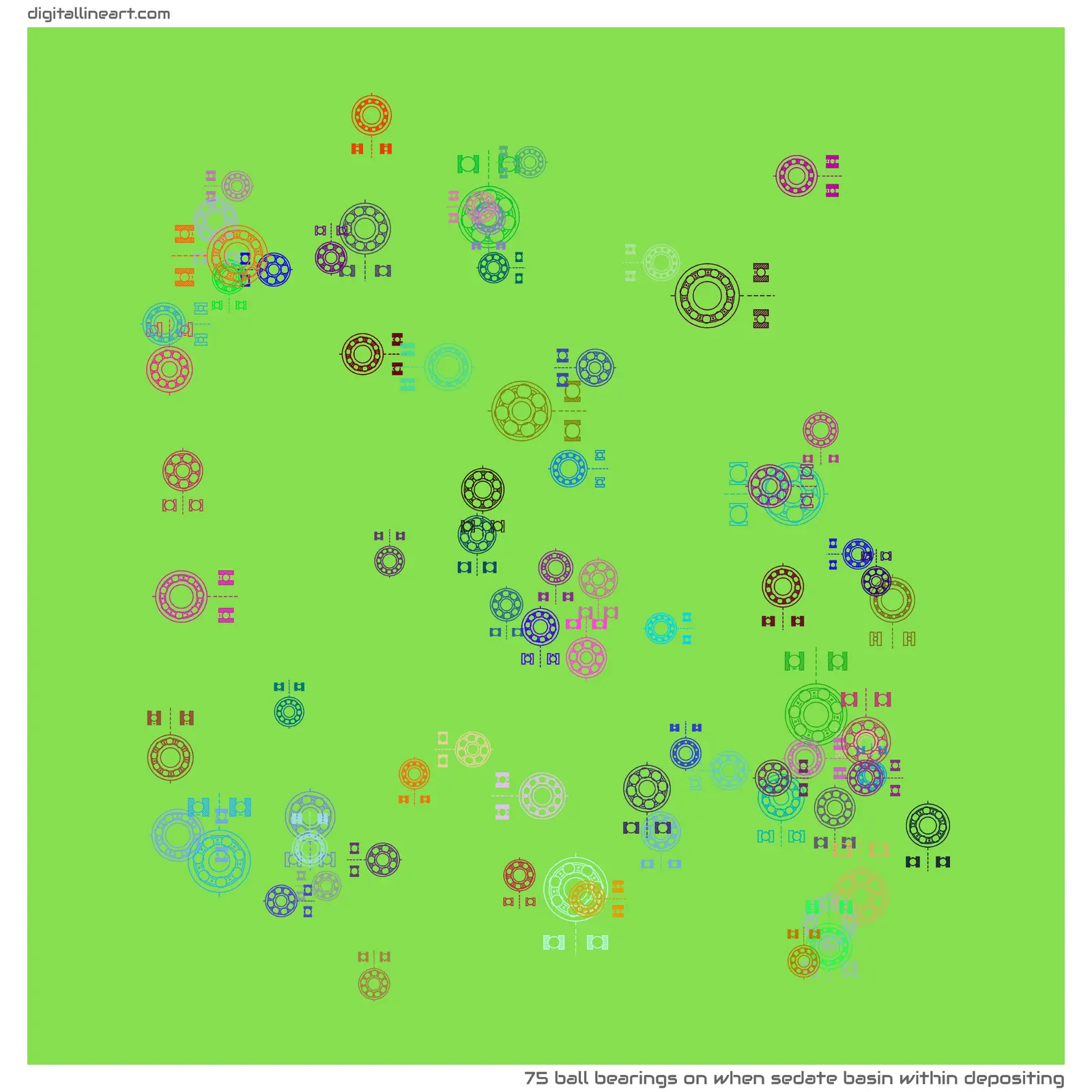 When Sedate Basin within Depositing — 75 ball bearings
