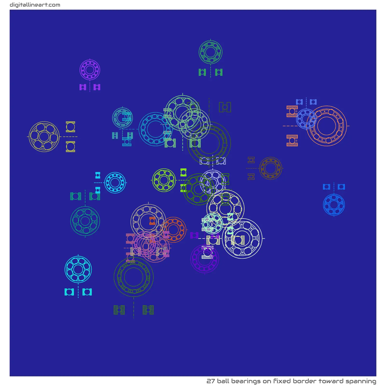 Fixed Border toward Spanning — 27 ball bearings