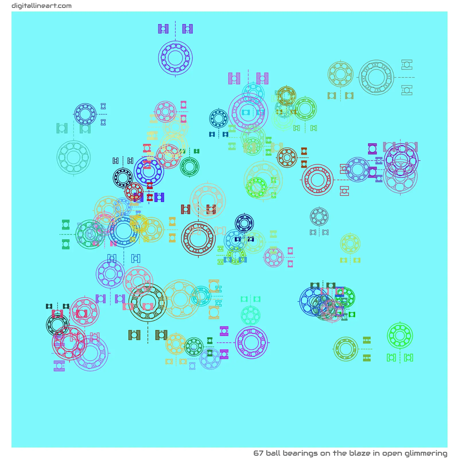 The Blaze in Open Glimmering — 67 ball bearings