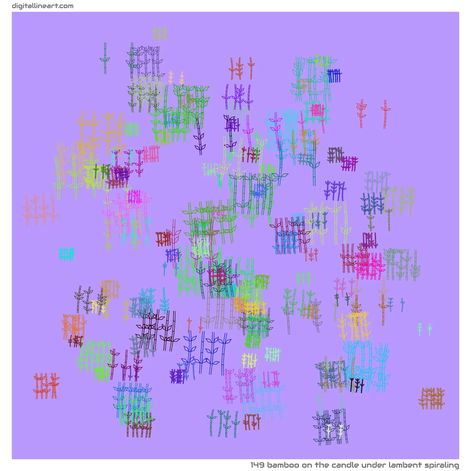 The Candle under Lambent Spiraling — Bamboo, 149 elements