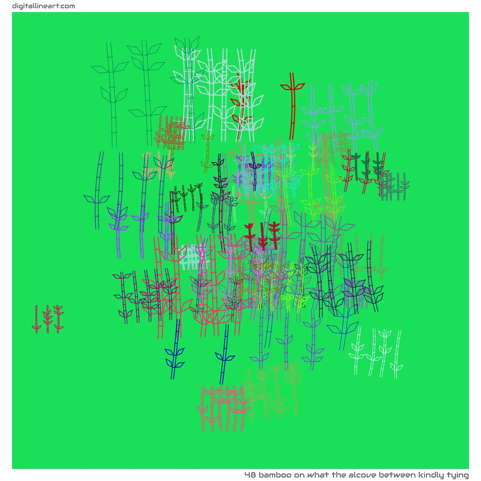What the Alcove between Kindly Tying — Bamboo, 48 elements