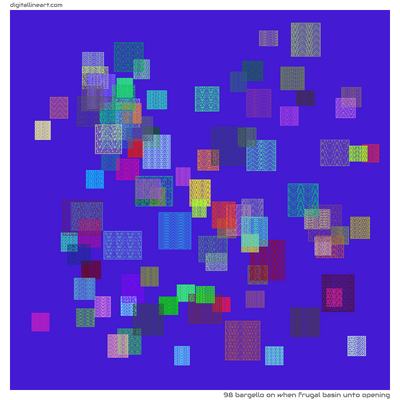 When Frugal Basin unto Opening — Bargello, 98 elements