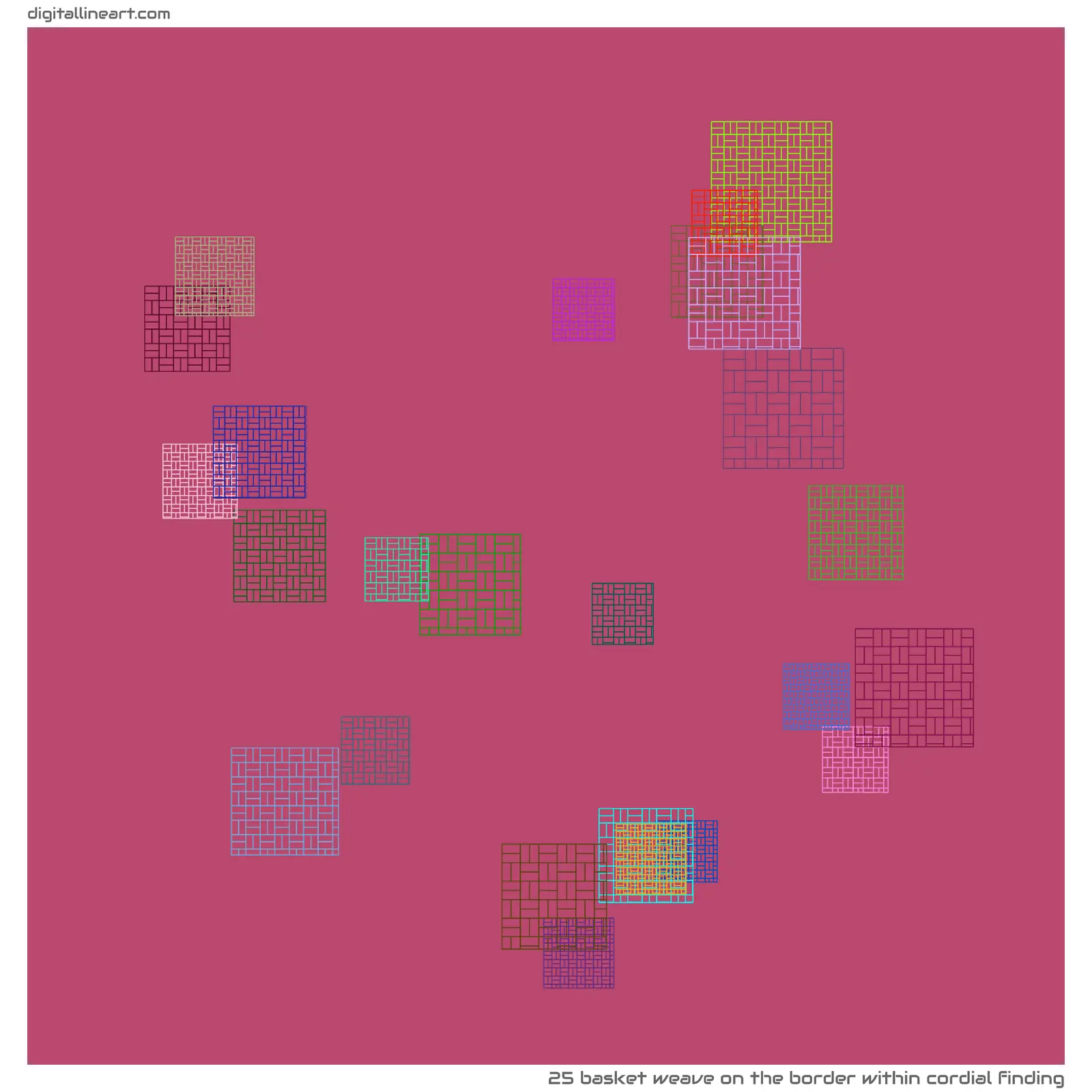The Border within Cordial Finding — Basket Weave, 25 elements