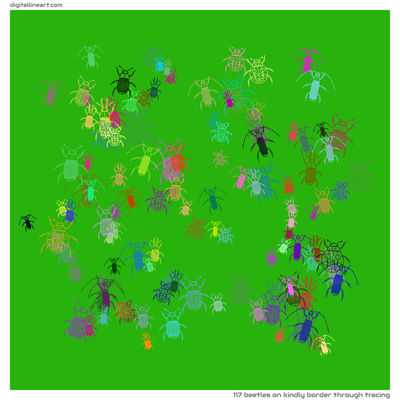 Kindly Border through Tracing — 117 beetles