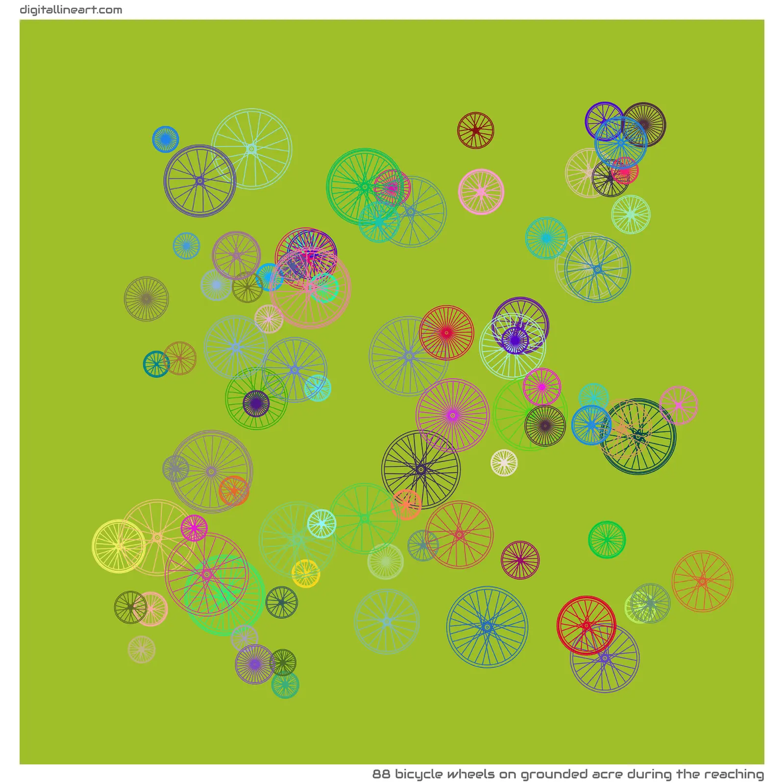 Grounded Acre During the Reaching — 88 bicycle wheels