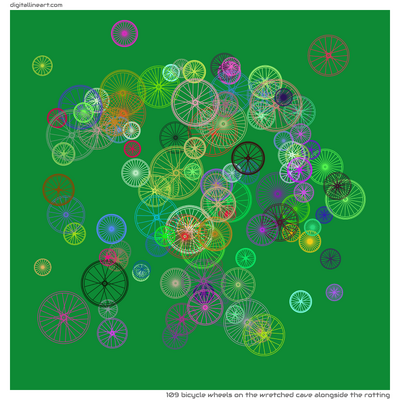 The Wretched Cave alongside the Rotting — 109 bicycle wheels