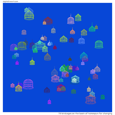 The Basin of Homespun for Changing — 73 birdcages