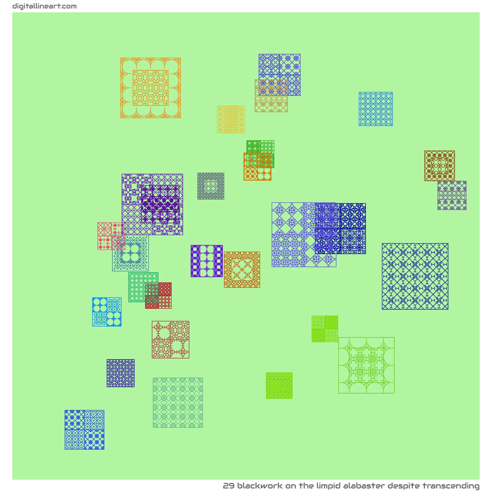 The Limpid Alabaster despite Transcending — Blackwork, 29 elements