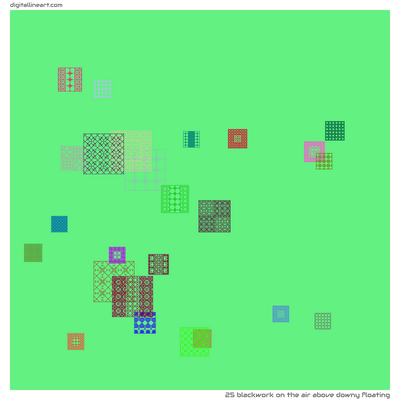 The Air above Downy Floating — Blackwork, 25 elements