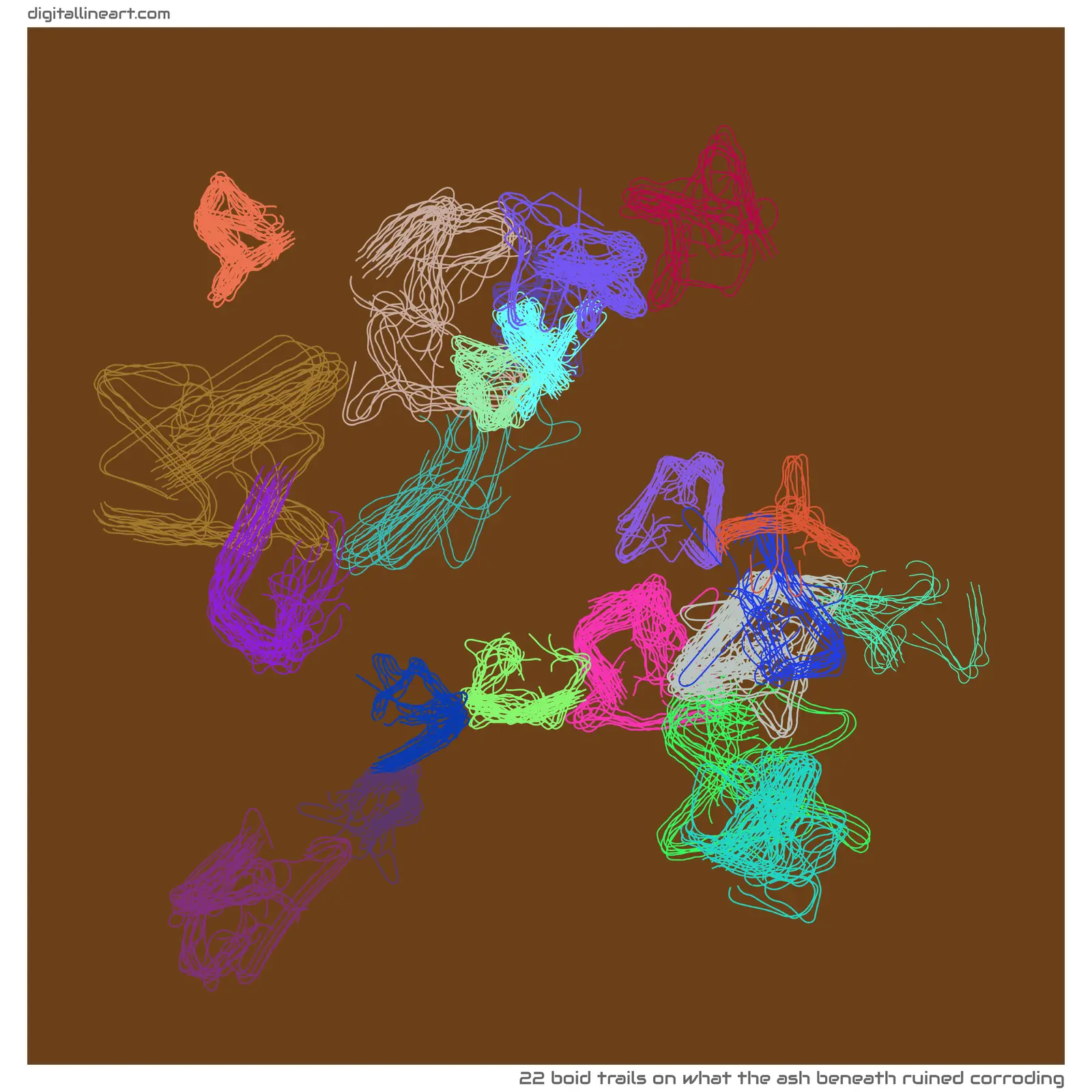 What the Ash beneath Ruined Corroding — 22 boid trails