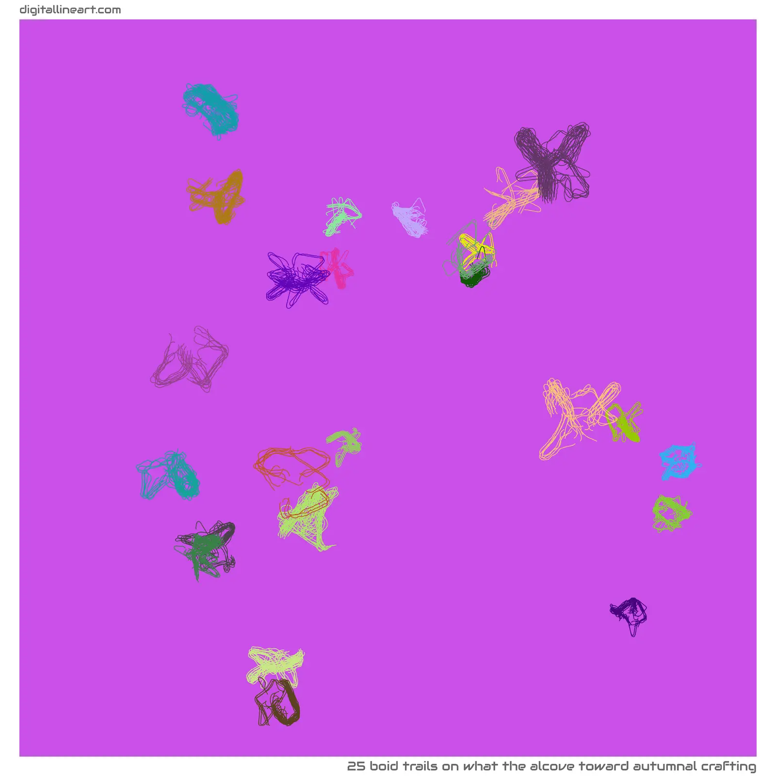 What the Alcove toward Autumnal Crafting — 25 boid trails