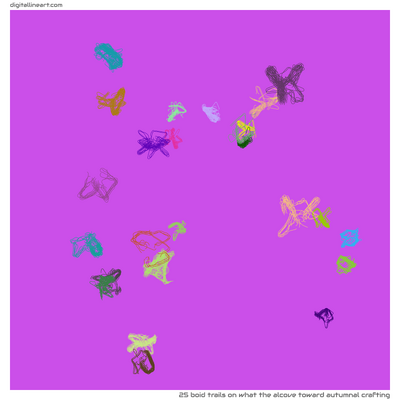 What the Alcove toward Autumnal Crafting — 25 boid trails