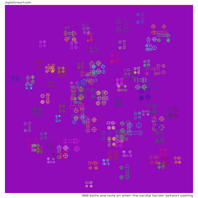 When the Cordial Border betwixt Casting — 100 bolts and nuts